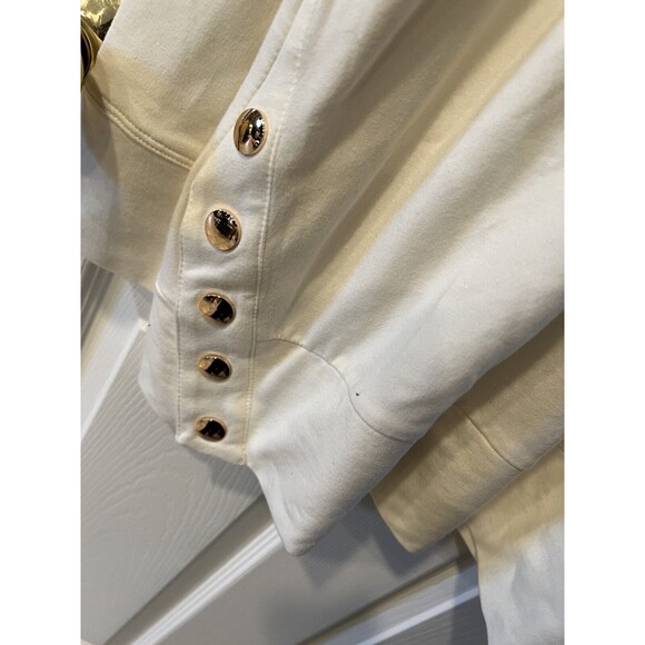 Chicos Zenergy Top Womens 2 Sz L Knit Button Hem Casual Coastal Sweatshirt New - Picture 5 of 8